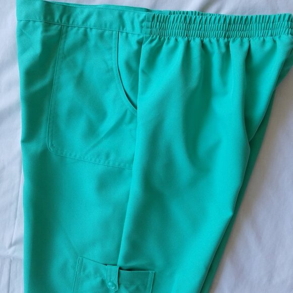 Alfred Dunner Capris Pedal Pusher Pants Aqua Size 12 100% Polyester Washable - Picture 4 of 10
